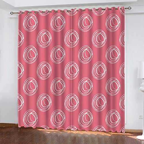Cortinas Infantiles Niña Niño Bebe Habitacion Opacas Para Ventanas Anillo Sencillo De Plata Roja Rosa 264X214Cm Cortinas Salon Modernas Dormitorio Juvenil 2 Piezas Opacas Termicas Aislantes Frio Y