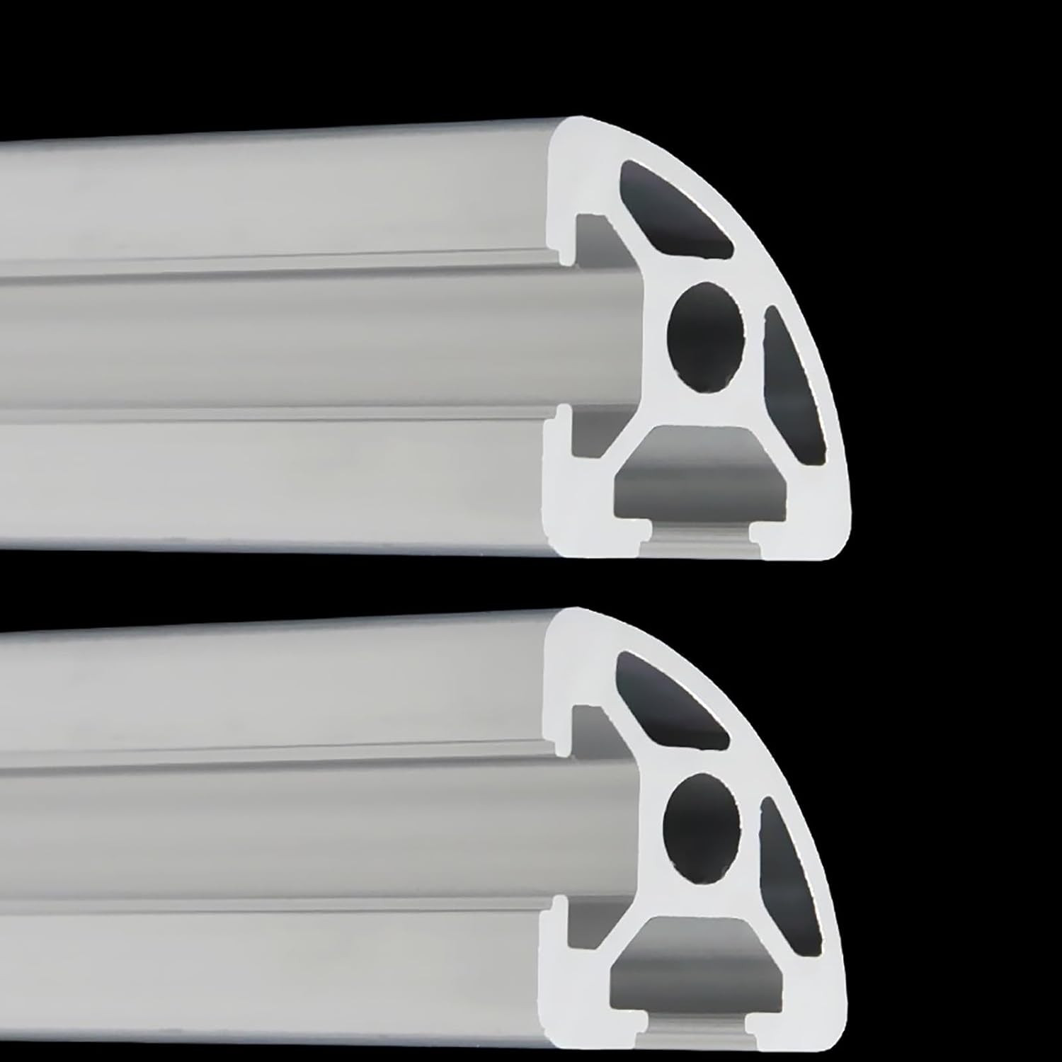 2020 Aluminum Extrusion Arc Round Corner T Slot 1000mm Long Black 2 Pack, Quarter Rounded Angle 45 Degree Extruded Profile 20 Series European Standard Anodized Linear Rail Frame 39.37" 2Pcs (Kwweeoo)