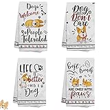 Hexagram Dog Kitchen Towels Decorative Set-Dog Lover Gifts for Women-Dog Lover Owners Mom...