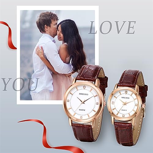 Montres de Saint-Valentin pour couple Aroncent en cuir et quartz