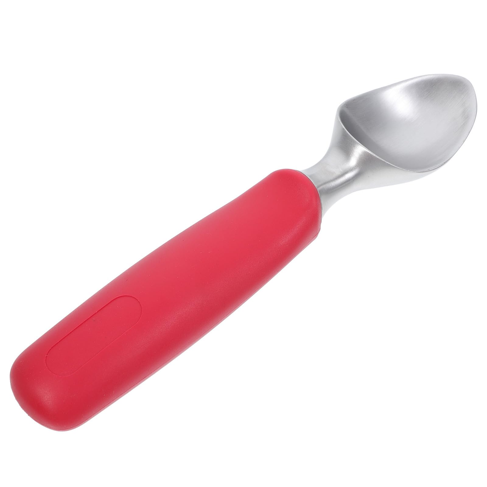 Cuchara de helado de acero inoxidable roja para bolas de fruta en cocina