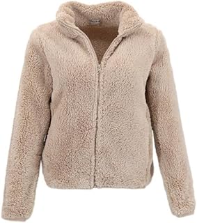 FIL Women's Sherpa Jacket Fleece Winter Warm Soft Teddy Casual Coat Zip Up