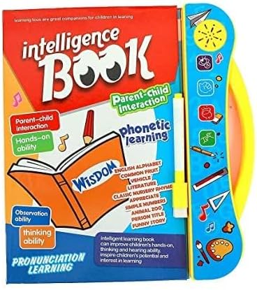 Intelligence Sound Book Learning Cards for Children,English Letters & Words Learning Book,Activities with Numbers,Shapes Learning Book for Toddlers for Language Skills