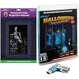 Reaper Brothers® Halloween Digital Decoration Kit Includes 8 AtmosFX® Video Effects for Halloween Plus 48” x 72” Holographic Projection Screen
