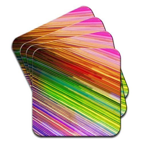 Multicolour Lines Purple Set Of 4 Coasters