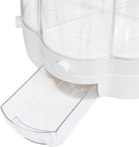 Miniatura 6 de Dispensador de arroz y granos, contenedor de almacenamiento de alimentos giratorio de 360 de 27 libras, dispensador grande de cereales con soporte