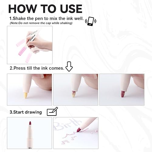 Miniatura 5 de TRANSON 12 marcadores brillantes de contorno con metálicos para diversión, dibujo, manualidades, bricolaje