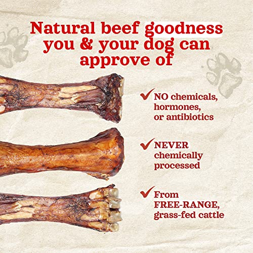 Natural Farm Smoked Beef Shin Bones (3 Pack), 100% Natural Beef Dog Bones, High In Minerals & Vitamins, Mental Stimulation, Grain-Free Long-Lasting Bones For Large And Medium Dogs #TOP3
