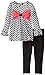 Kids Headquarters Girls' Black White Printed Tunic with Black Leggings Set