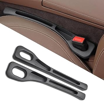 Car Seat Gap Filler EVA Car Organizer Gap Filler Between Seat and Console Compatible with Buckle Base Universal Car Seat Gap Filler (Black) (2 pcs)