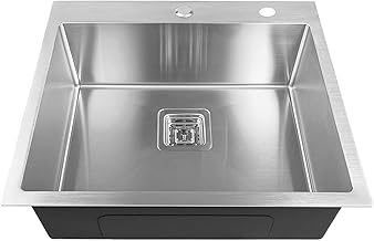 CROCODILE 304 GRADE SINGLE BOWL STAINLESS STEEL HANDMADE KITCHEN SINK (24"x18" with Tap Hole)