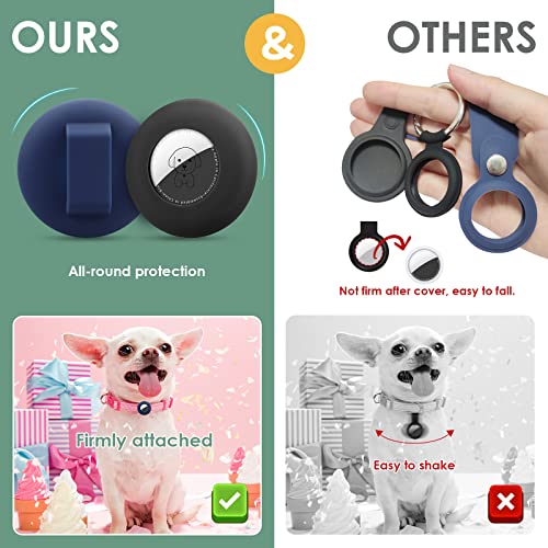 WALLFID Airtag Dog Collar,Airtag Cat Collar,Silicone Case for GPS Tracking Finder,Protective Cover Compatible with Apple Airtag,Safety and Anti-lost,Pet Accessories (strap width-16.5mm - Image 3