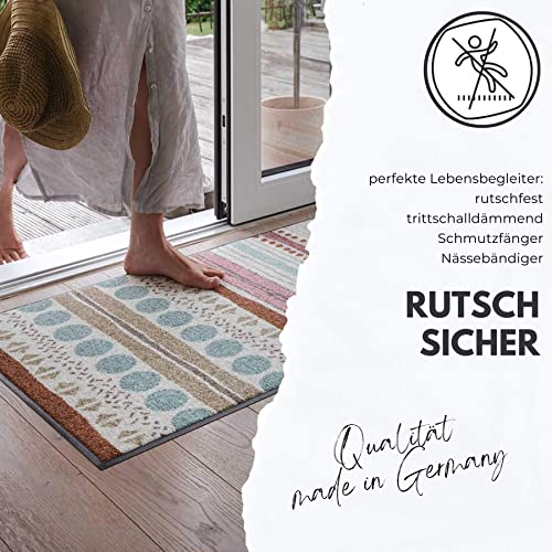 Efia Salonloewe Fußmatte waschbar Hereingedackelt 50x75 cm Eingangs-Matte Hunde lustig Willkommen