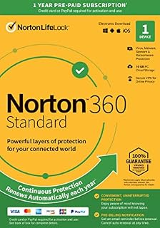 Norton 360 Standard – Antivirus software for 1 Device with Auto Renewal –