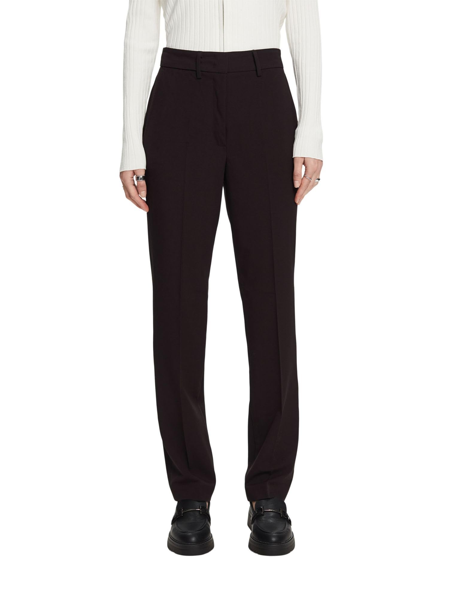 Esprit Women's Black High Waist Wide Leg Pants, 32W X 32L
