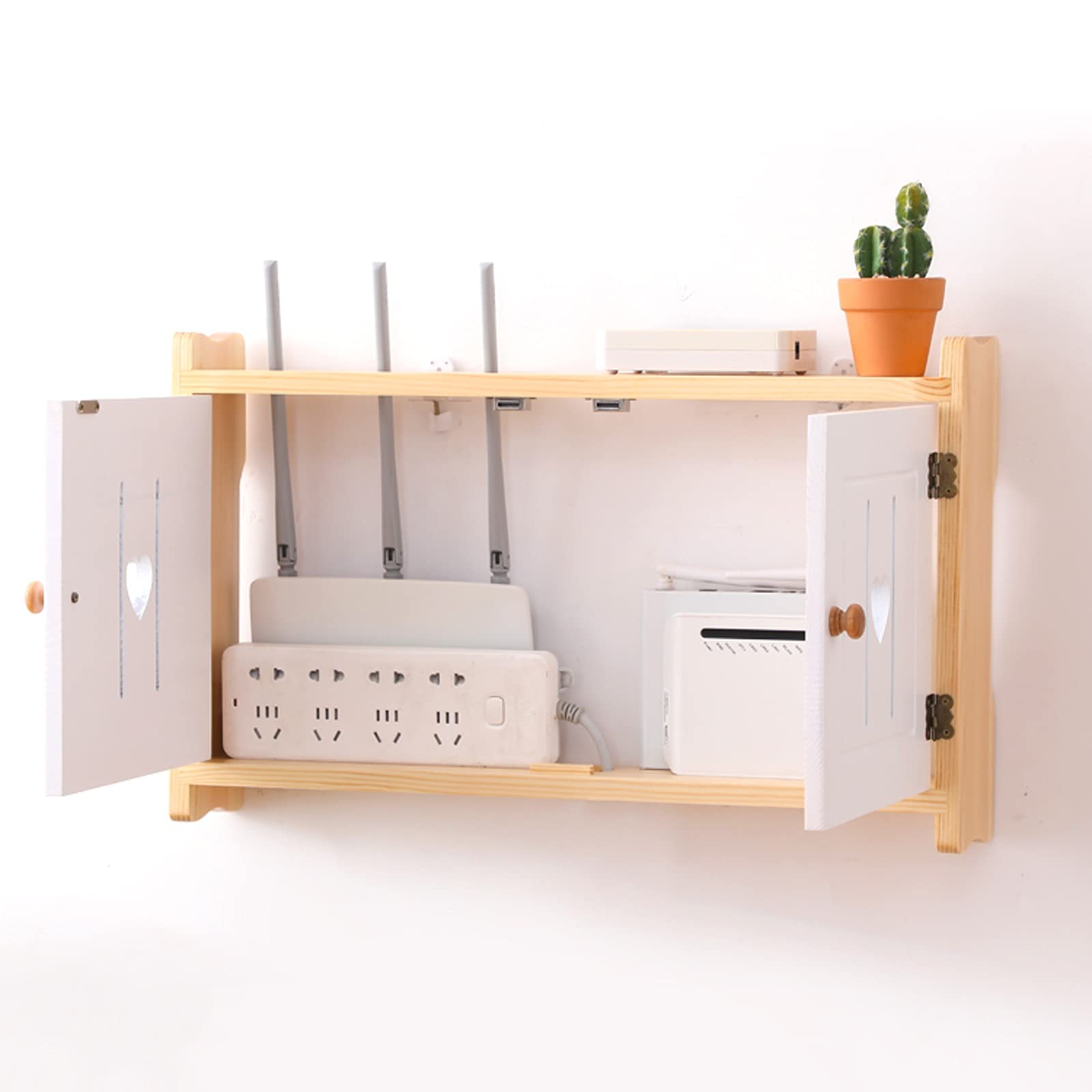Kabelmanagement-Box Holz-Router-Aufbewahrungsbox An der Wand befestigte Nicht stanzende Kabelmanagement-Box Kabel-Organizer-Box zum Abdecken und Verstecken von Steckdosenleisten/Kabeln Kabelaufbewah
