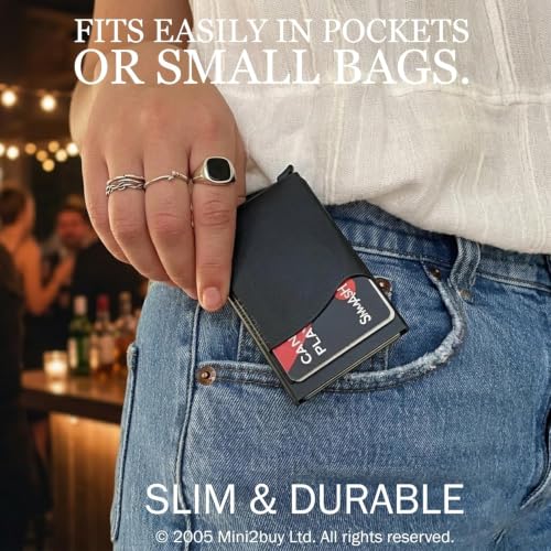 Image of Mini2buy Slim Card Holder for Men Durable Pocket for Cash, Credit, Debit, ATM Cards RFID Blocking Metal Pop-up Wallet, Holds 10-12 Cards Plus Cash in One Holder (Pocket Black)