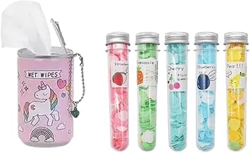 Travel Soft Flower Design 5 Paper Soap bottle & 1 Wet Wipes Can Shape Bottle Portable & Travel-Friendly Hand Wash For Kids & Adults (Pack of 6, Assorted/Random Colors) (6)