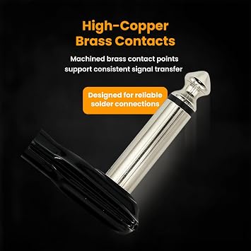 Evidence Audio ESP 1/4 Solder Plug for Mono Rail Cable Light Angle Mono, Black, Large - 10 Pieces