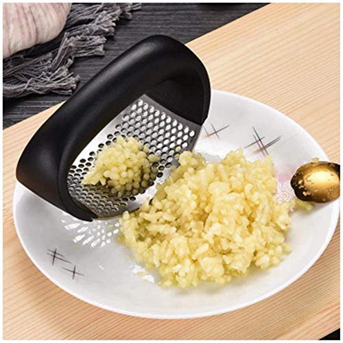 Multifunktionale Knoblauchpresse Rocker Knoblauchschäler Edelstahl Ingwer Crusher Squeezer Slicer Fleischwolf Chopper, leicht zu reinigen -