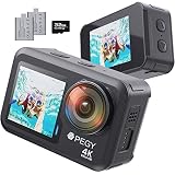 PEGY Native 4K/60FPS Body Waterproof Action Camera 65ft with WiFi Touch Screen,20MP 6 Axis Stabiliza