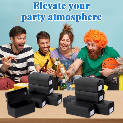 Bornerwhite 12 Sets Mini Shoe Gifts Boxes Mini Sneaker Boxes 4.7x2.5x2 Small Shoe Cases Cardboard Sports Theme Small Gift Case with Writable Label Birthday Party Favor for Candies Cookies Snacks Black - Thumbnail 7