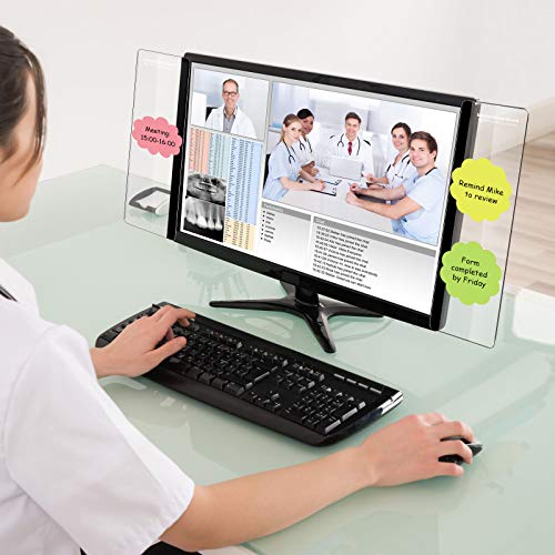 Computer Monitor Message Board Screen Memo Board Monitor Memo Board Top Mount Monitor Sticky Note Holder Message Memo Panel For Office, Left And Right (4 Pieces) #TOP3
