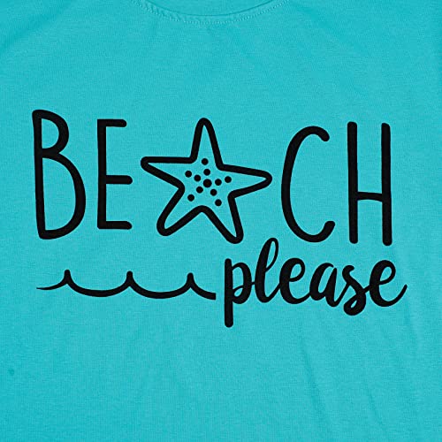 Beach Please T Shirt Women Seaside Beach Shirt Hawaiian Vacation Tops Summertime Tees Funny Graphic Short Sleeve Shirt Blue #TOP1