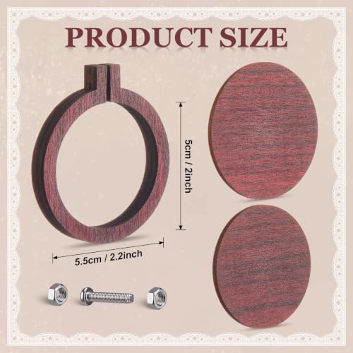 Image of Jetec 20 Pieces Mini Embroidery Hoops Wooden Small Tiny Embroidery Hoops Adjustable Circle Cross Stitch Ring Bulk for Home Ornaments Art Craft Handy Sewing (Brown)