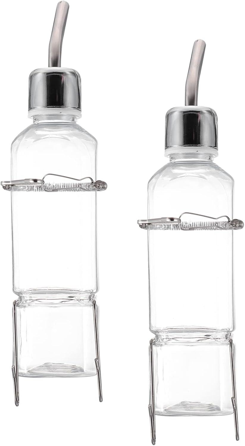 Mikikit 2pcs Water Feeder Hanging Fountains Automatic Pet Drinking Bottle for Animals and Easy to Install for Hamsters and Bunnies