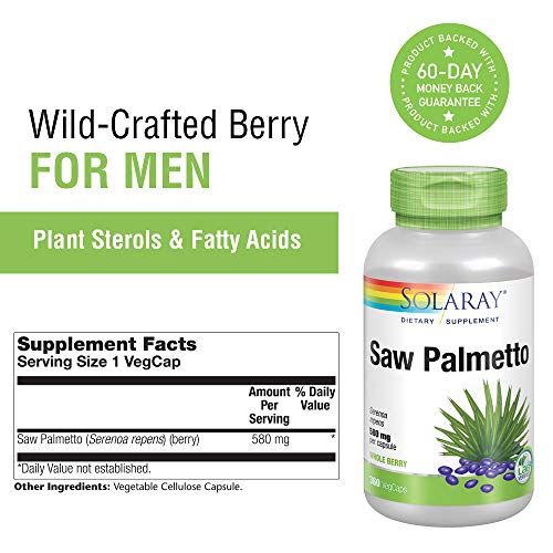 Solaray Saw Palmetto Berry 580Mg 360 Vegcaps #TOP1