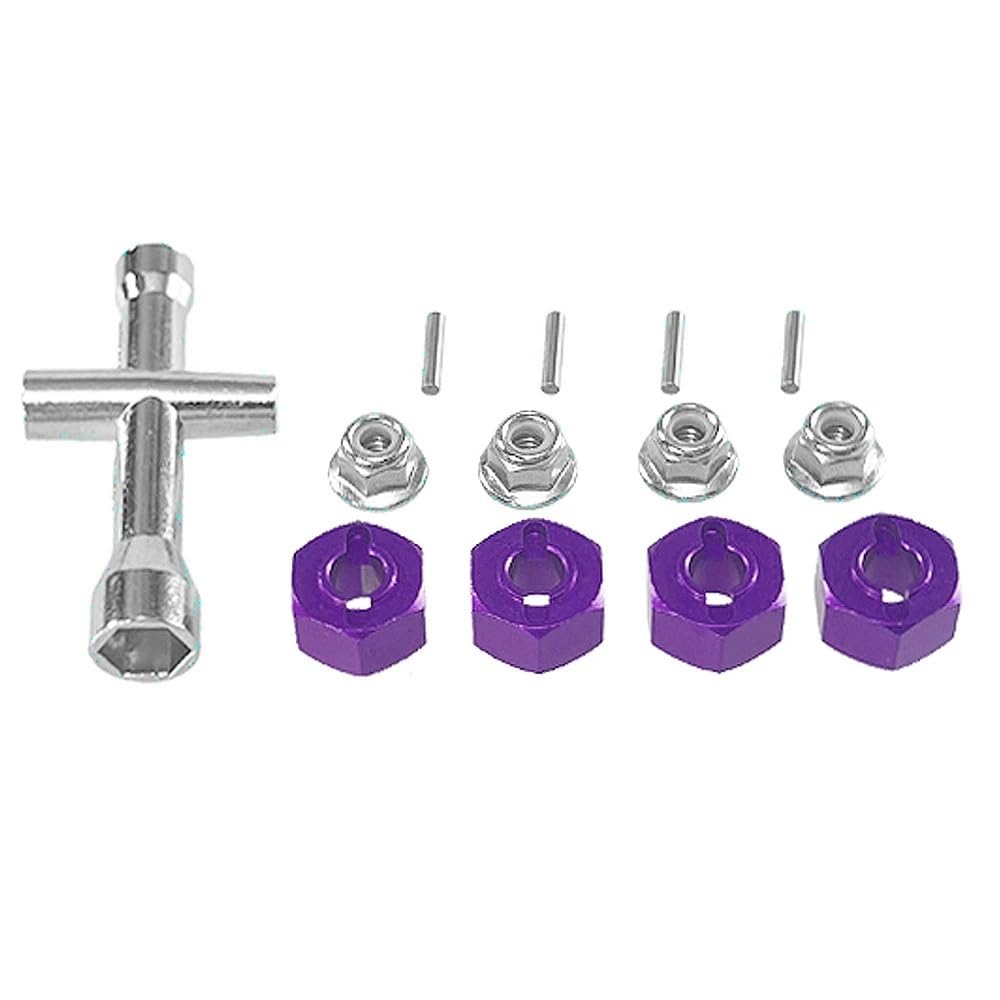 EGRMZ 1/14 14210 1/16 Remote Control Car Wheel Hex Set M4 Nut Parts Compatible With RC Car Models 1 16 Scale Models(PURPLE) โ image 1