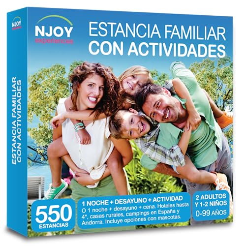 Babynjoy NJOY Experiences - Caja Regalo - Estancia Familiar con Actividades - Estancia en Familia de 1 Noche para 2 Adultos y 1 o 2 niños
