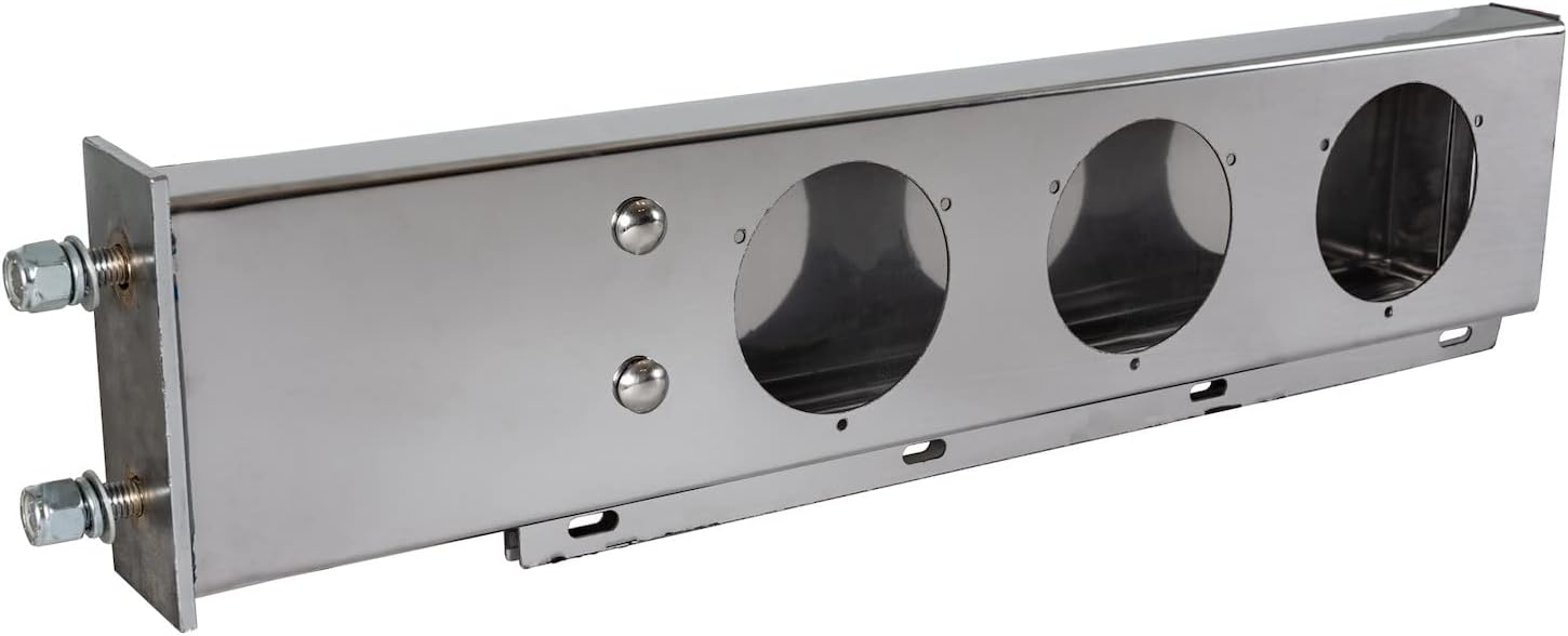 Buyers Products LB6303SST 30" Stainless Steel Mudflap Hangers for Semi Trucks, 2 Lightboxes with 4" Light Cutouts, 30" Lx3 Dx6 H, Includes Driver and Passenger Side Boxes, Lights NOT Included