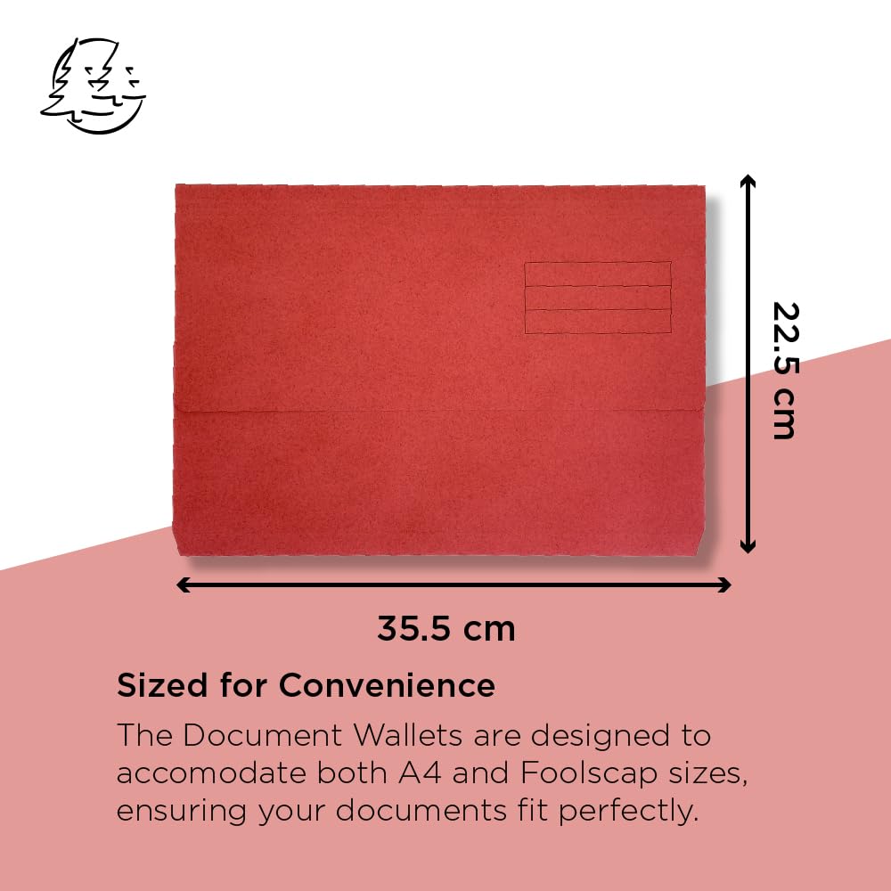 valeur Exaclair Porte-vues Foolscap Document Wallet – Parent Red