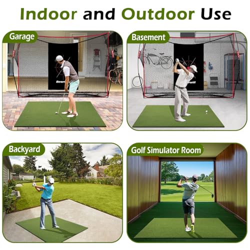 Bearwill Golf Mat 31mm, 5ft x 4ft Golf Hitting Mats for Practice Outdoor Indoor, High-Elasticity Artificial Turf Mat for Garage Simulator Chipping Driving Training