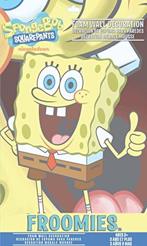Froomies SpongeBob Square Pants Foam Froomies Handmade Wall Decal, 18-Inch