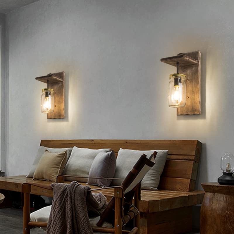 Aplique Pared Interior Hofstein Aplique Canedo, Aplique Moderno De Madera En Marrón Oscuro En Diseño Escandinavo, 1 Luz, 1 X E27, Punto De Pared En Diseño Retro/vintage Con Efecto Luminoso, Sin Bombilla(s