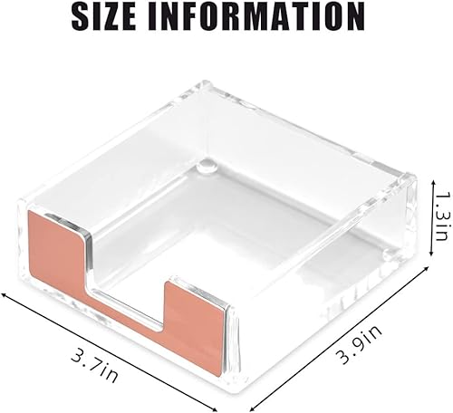 Miniatura 2 de Fulvari Juego de 2 soportes para bloc de notas acrílico transparente, soporte cuadrado para notas adhesivas de 3 x 3 pulgadas, organizador de