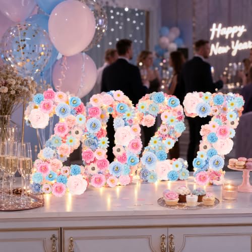 90pcs+ Mini Pink Blue Artificial Flower Heads Silk Mix 20 Type Fake Flowers — view 6