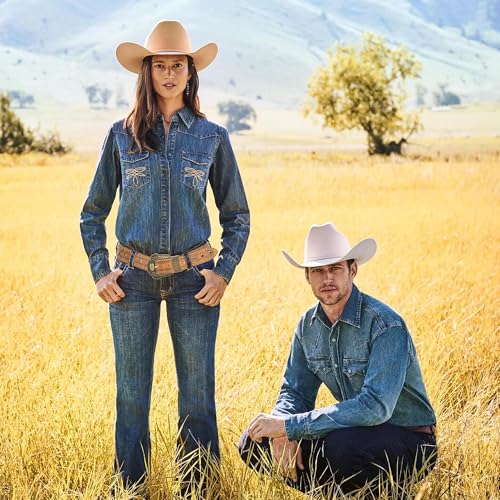 INOGIH Adjustable Vintage Western-Belts for Women Men - Engraved Buckle-Belts Cowboy-Cowgirl-Belt (Waist for 28"-38")4