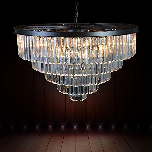 Meelighting Luxury Modern Crystal Chandeliers Lighting Contemporary Pendant Chandelier Ceiling Lamp Lights Fixture 5-Tier (16 Lights) For Dining Room Living Room Hotel #TOP3