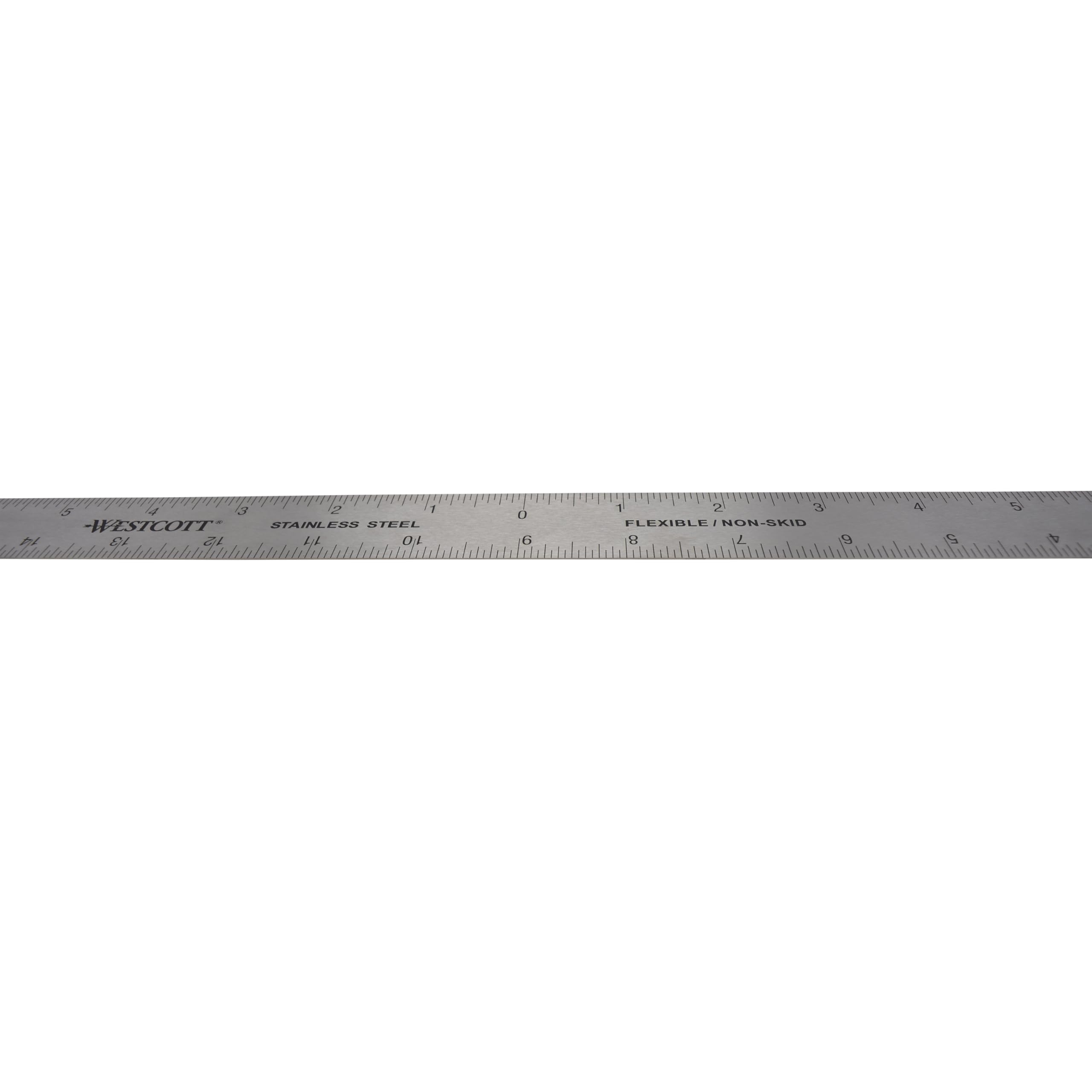 Westcott 45,7 cm Edelstahl-Lineal-Set mit rutschfester Korkrückseite, geätzte Markierungen, 10 Stück (ZC-18)
