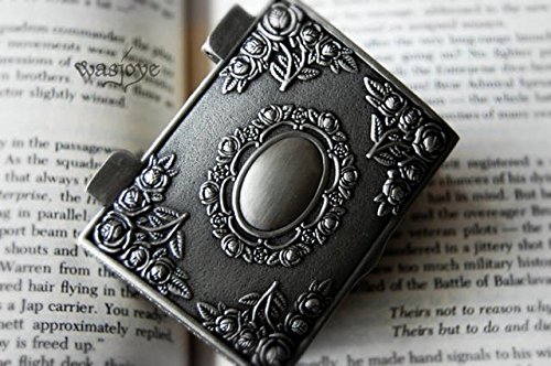 Aimeio European Style Fashion Metal Jewelry Case Trinket Box Lord Rings Packing Box Square Shape Alloy Flower Carved Jewelry Box (Small Square) #TOP7