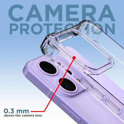 Image of Amazon Basics Back Cover for Oppo Reno 14 5G PC + TPU Clear Transparent Raised Edges Shockproof Protective Phone Bumper Case(Transparent)