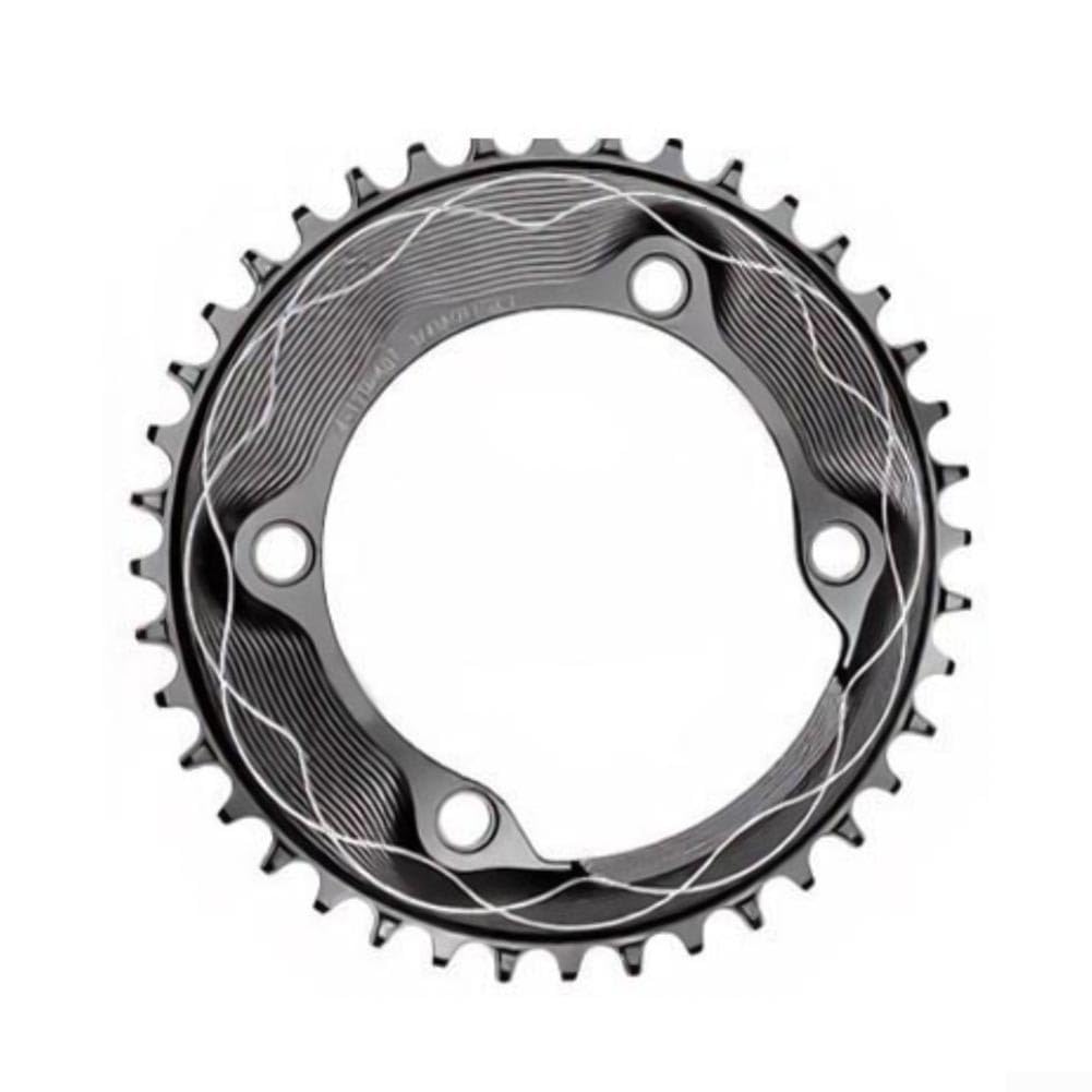 Belnotelt Narrow Wide Chainring 110BCD 4 Bolt with 3mm Offset, CNC Aluminum Alloy Bike Chainring for Road for gravel MTB, Anti-Drop Teeth Design, Black Red Purple Pink(46T black)
