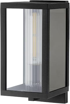 Quorum 747-12-69 Transitional One Light Wall Mount from Parks Collection in Black Finish,