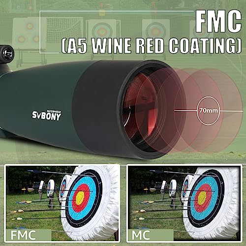 SVBONY SV28 Plus Spotting Scopes with Tripod, 25-75x70 Angled Spotter Scope with Phone Adapter, IP65 Waterproof Fogproof Long Range Spotting Scope for Target Shooting, Birding by SVBONY - Image 3