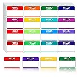 Zacool 160 Pcs Name Tag Stickers (3'x 2') Peel and Stick Name Tag Labels 'Hello My Name is' Nametags Stickers Colorful Name Badge Labels for Themed Party Family Home School Office Conferences