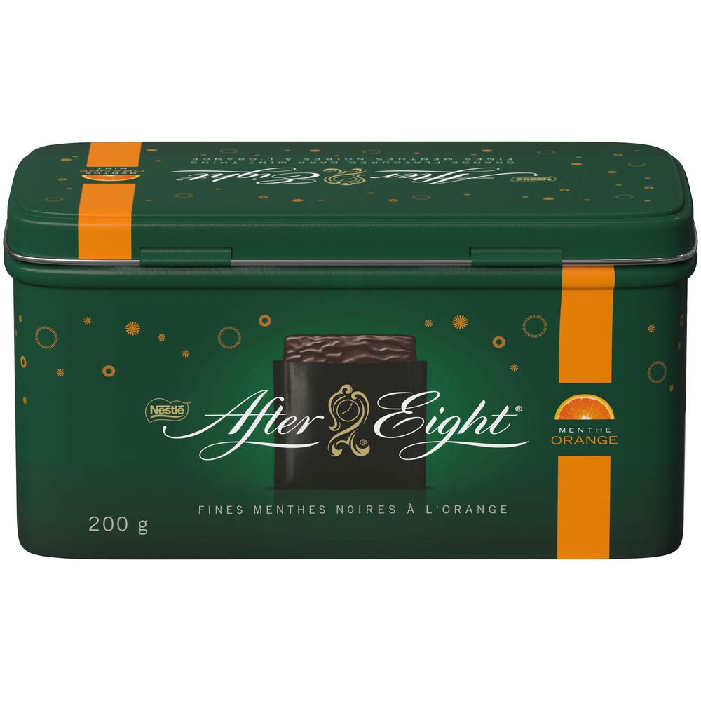 After Eight Orange, Dark Chocolate Mint Thins Tin, 200g/7.1oz., {Imported from Canada}